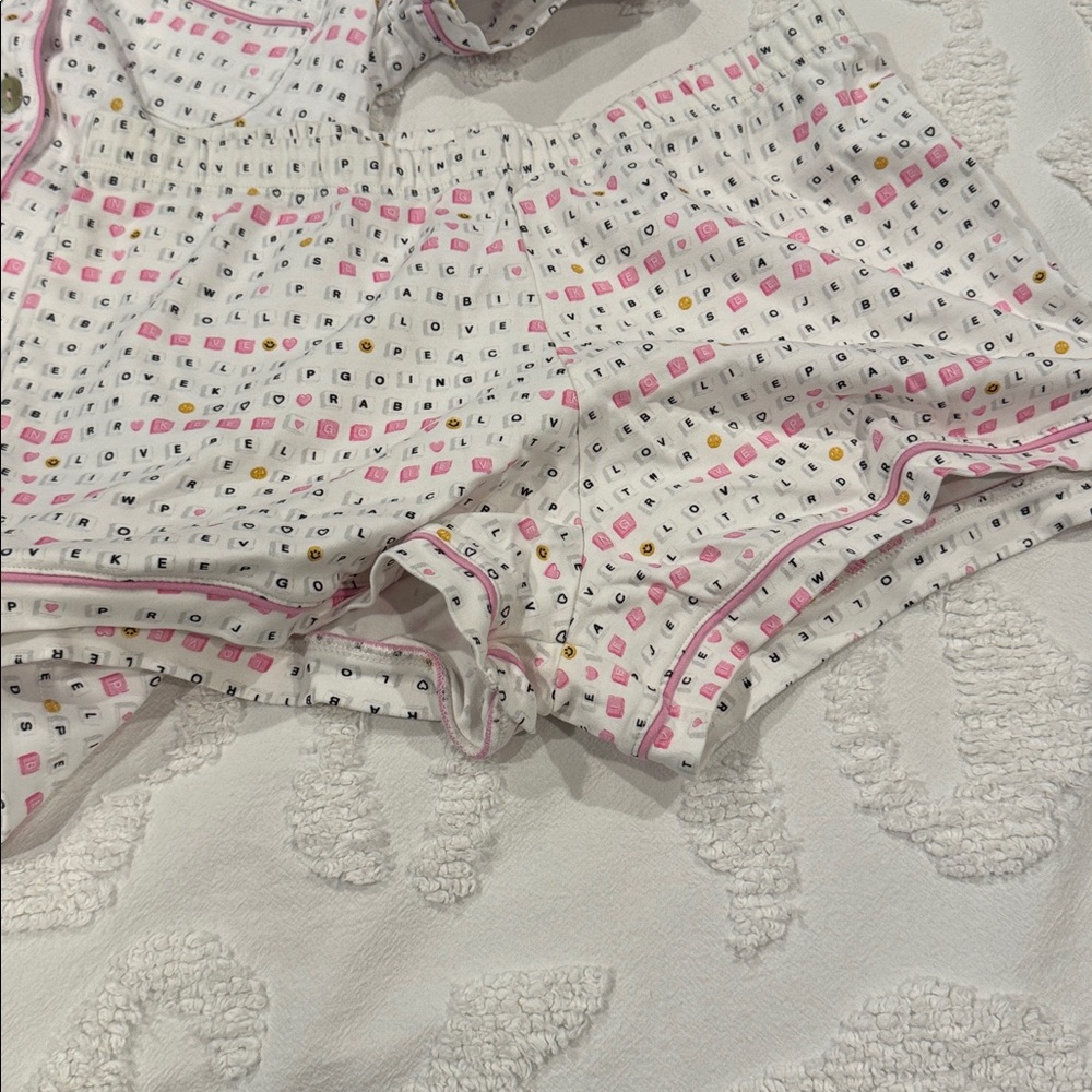 Brand new w/o tag Roberta Roller Rabbit White and Pink Kids Pajamas Never worn - Picture 7 of 8